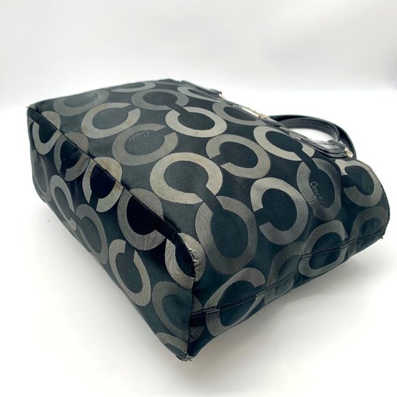 Coach Black & Gray Signature Sateen Madison Tote & Matching Wallet 20483 - Picture 6 of 13